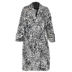 NEW Sergio Hudson x Target Animal Print Strong Shoulder Trench Coat Women's XXS
